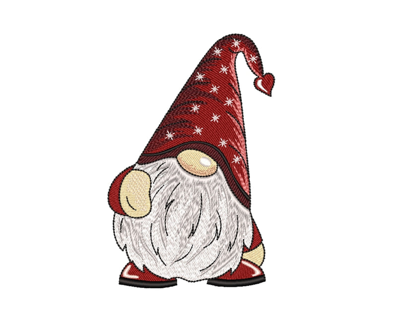 Christmas Gnome Embroidery Design, 3 Sizes, Instant Download - So Fontsy