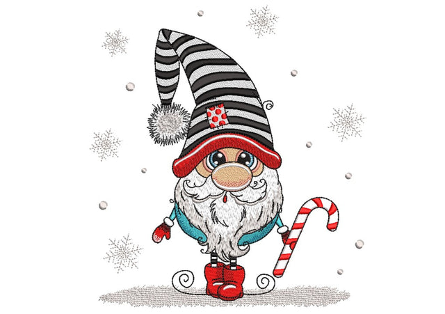 Christmas Gnome Embroidery Design, 3 sizes, Instant Download Embroidery/Applique DESIGNS Nino Nadaraia 