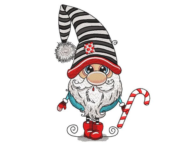Christmas Gnome Embroidery Design, 3 sizes, Instant Download Embroidery/Applique DESIGNS Nino Nadaraia 