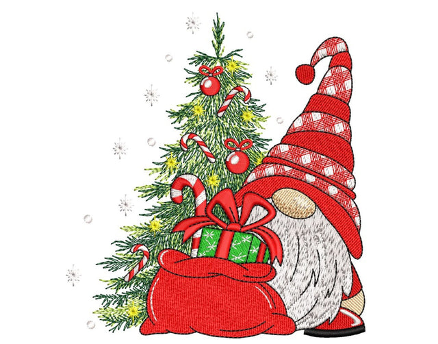 Christmas Gnome Embroidery Design, 4 sizes, Instant Download Embroidery/Applique DESIGNS Nino Nadaraia 