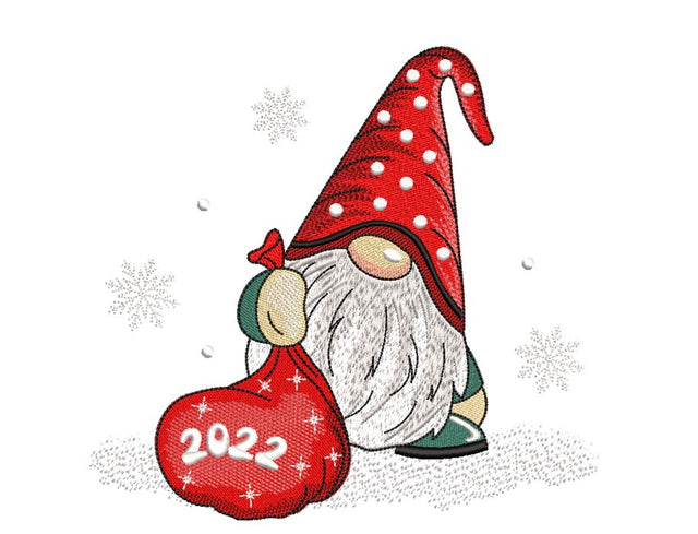 Christmas Gnome Embroidery Design, 4 sizes, Instant Download Embroidery/Applique DESIGNS Nino Nadaraia 