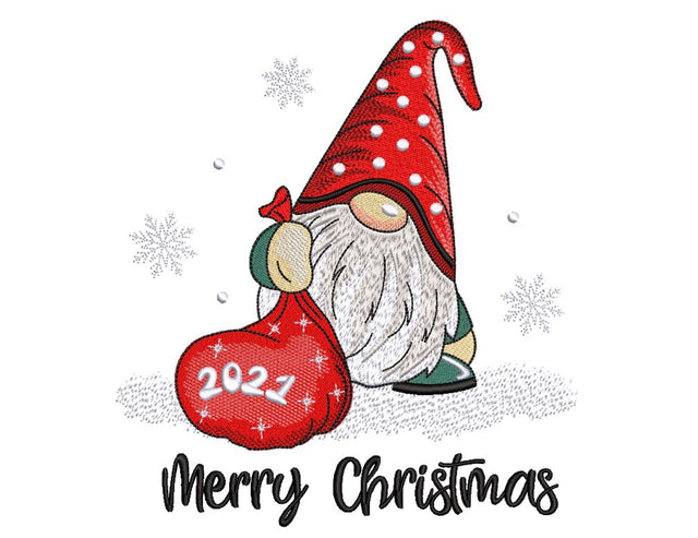 Christmas Gnome Embroidery Design, 4 sizes, Instant Download Embroidery/Applique DESIGNS Nino Nadaraia 