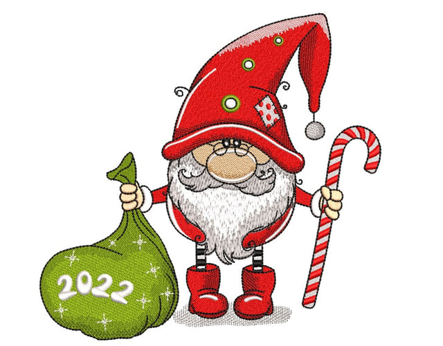 Christmas Gnome Embroidery Design, 4 sizes, Instant Download Embroidery/Applique DESIGNS Nino Nadaraia 