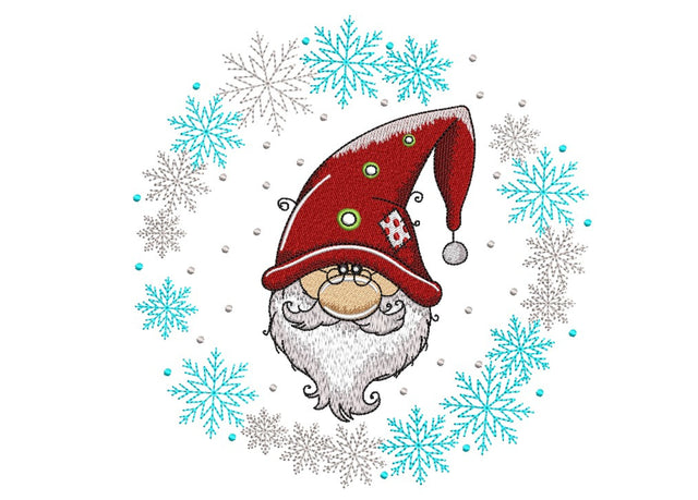 Christmas Gnome Embroidery Design, 4 sizes, Instant Download Embroidery/Applique DESIGNS Nino Nadaraia 