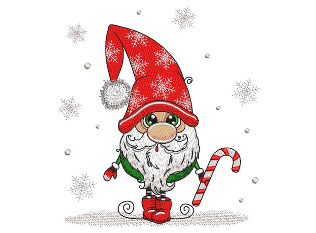 Christmas Gnome Embroidery Design, 4 sizes, Instant Download Embroidery/Applique DESIGNS Nino Nadaraia 
