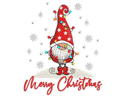 Christmas Gnome Embroidery Design, 4 sizes, Instant Download Embroidery/Applique DESIGNS Nino Nadaraia 