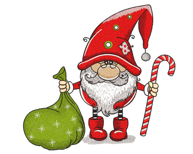 Christmas Gnome Embroidery Design, 4 sizes, Instant Download Embroidery/Applique DESIGNS Nino Nadaraia 