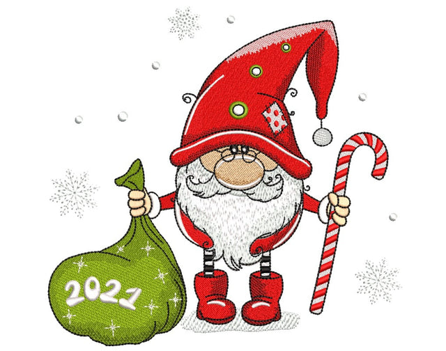 Christmas Gnome Embroidery Design, 4 sizes, Instant Download Embroidery/Applique DESIGNS Nino Nadaraia 