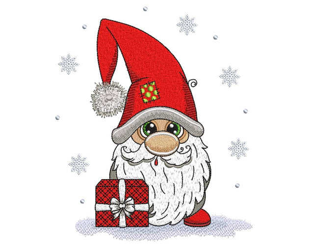 Christmas Gnome Embroidery Design, 4 sizes, Instant Download Embroidery/Applique DESIGNS Nino Nadaraia 