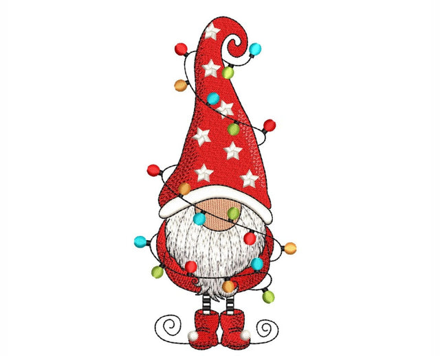 Christmas Gnome Embroidery Design, 4 sizes, Instant Download Embroidery/Applique DESIGNS Nino Nadaraia 