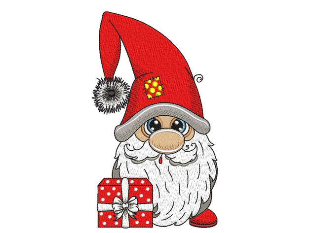 Christmas Gnome Embroidery Design, 4 sizes, Instant Download Embroidery/Applique DESIGNS Nino Nadaraia 