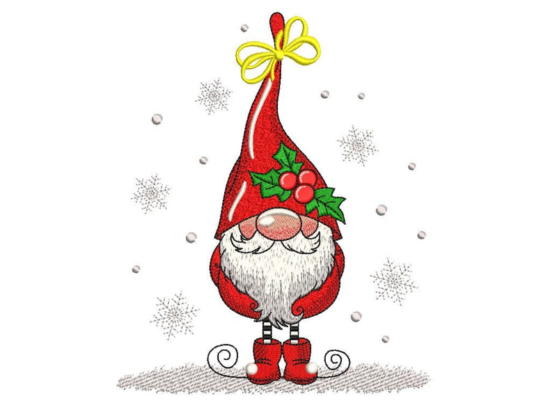 Christmas Gnome Embroidery Design, 5 sizes, Instant Download Embroidery/Applique DESIGNS Nino Nadaraia 