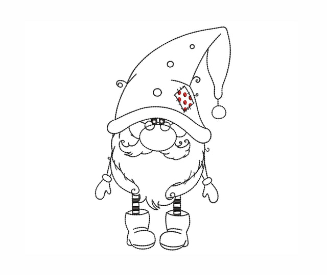 Christmas Gnome Embroidery Design, 6 sizes, Instant Download Embroidery/Applique DESIGNS Nino Nadaraia 