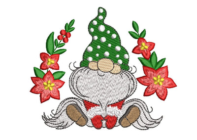 Christmas Gnome Embroidery Design ,Holiday Embroidery Designs, 3 sizes, Instant Download Embroidery/Applique DESIGNS ArtEMByNatalia 