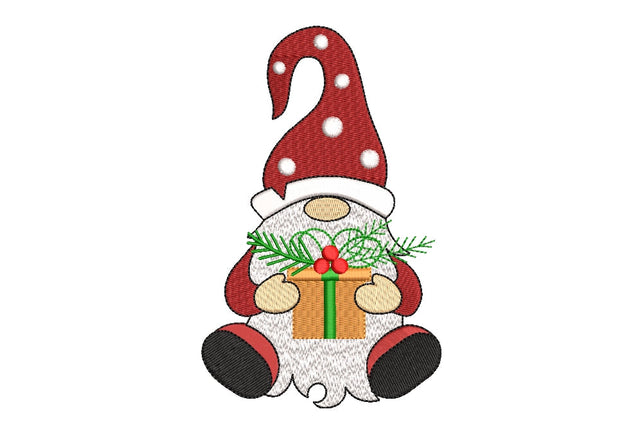 Christmas Gnome Embroidery Design, Holiday Embroidery Designs, 4 sizes, Instant Download Embroidery/Applique DESIGNS ArtEMByNatalia 