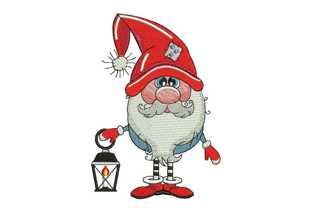 Christmas Gnome Embroidery Designs, Gnome with Lantern Embroidery/Applique DESIGNS NextEmbroidery 