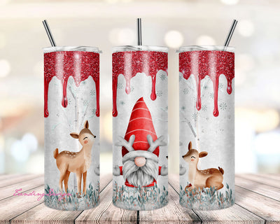 Christmas Gnome in Gift Buffalo Plaid 20oz Skinny Tumbler Sublimation Designs Tumbler for Straight n Tapered PNG File Digital Download Sublimation TrendingDesign 