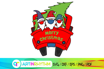 Christmas gnome in truck svg SVG Artinrhythm shop 