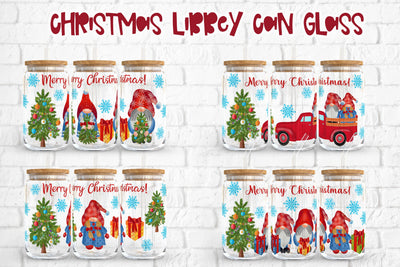 Christmas gnome libbey can glass | Can glass bundle Sublimation Svetana Studio 