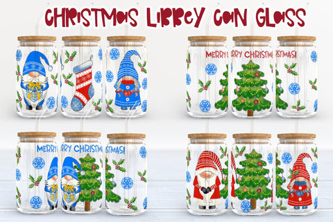 Christmas gnome libbey can glass | Christmas gnome PNG Sublimation Svetana Studio 