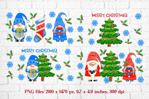Christmas gnome libbey can glass | Christmas gnome PNG Sublimation Svetana Studio 