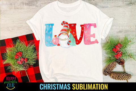 Christmas Gnome Love Sublimation I Holiday Sublimation Ideas Sublimation Happy Printables Club 