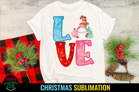 Christmas Gnome Love Sublimation I Holiday Sublimation Ideas Sublimation Happy Printables Club 