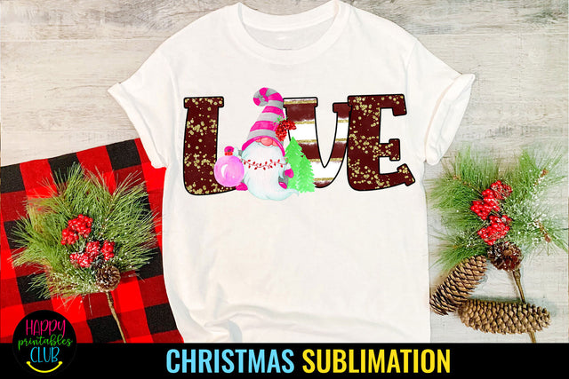 Christmas Gnome Love Sublimation I Holiday Sublimation Ideas Sublimation Happy Printables Club 