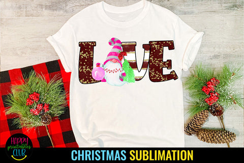 Christmas Gnome Love Sublimation I Holiday Sublimation Ideas Sublimation Happy Printables Club 