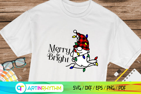 Christmas Gnome merry and bright svg SVG Artinrhythm shop 