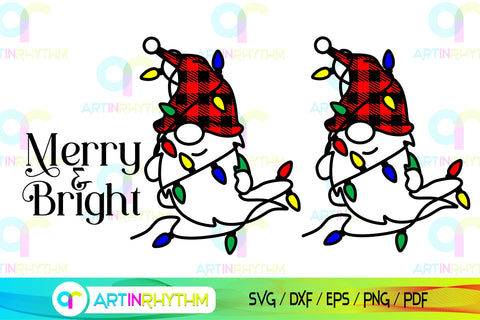 Christmas Gnome merry and bright svg SVG Artinrhythm shop 