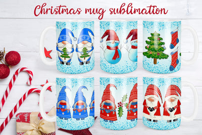 Christmas gnome mug wrap bundle | Christmas gnome PNG Sublimation Svetana Studio 