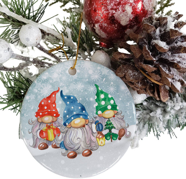 Christmas Gnome Round Ornament PNG, Cute Tree Ornament PNG, Gnome Sublimation, Gnome Christmas Sublimation Design File, Digital Download Sublimation CaldwellArt 