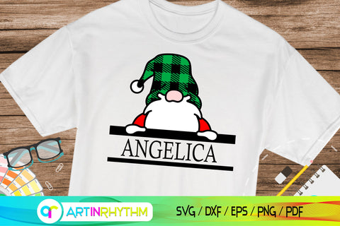 Christmas Gnome split monogram svg SVG Artinrhythm shop 