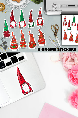 Christmas Gnome Stickers Bundle Sublimation Natasha Prando 