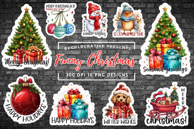 Christmas gnome stickers Bundle Sublimation Regulrcrative 