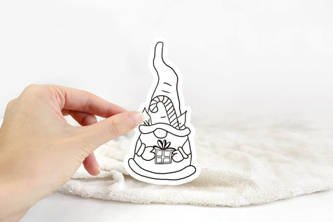 Christmas Gnome Stickers to color Sublimation Natasha Prando 