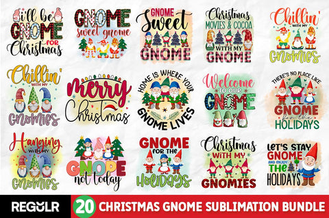 Christmas Gnome Sublimation Bundle Sublimation Regulrcrative 