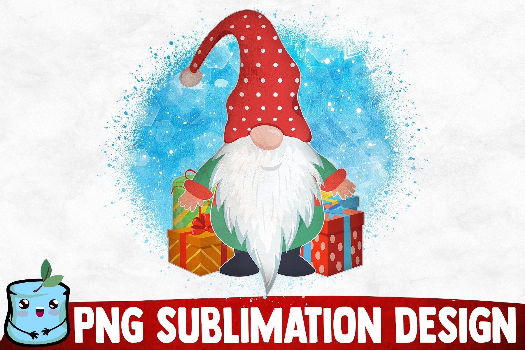 Gnome Ornament Sublimation Design PNG - So Fontsy