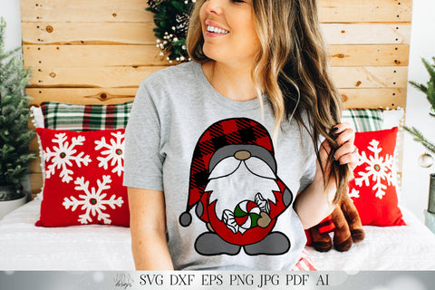 Christmas Gnome SVG | Farmhouse Buffalo Check Gnome SVG | Winter Gnome SVG | Gnomies svg | dxf and more | Printable | Sublimination SVG Diva Watts Designs 