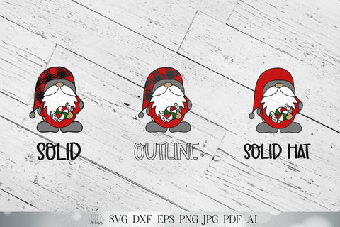 Christmas Gnome SVG | Farmhouse Buffalo Check Gnome SVG | Winter Gnome SVG | Gnomies svg | dxf and more | Printable | Sublimination SVG Diva Watts Designs 