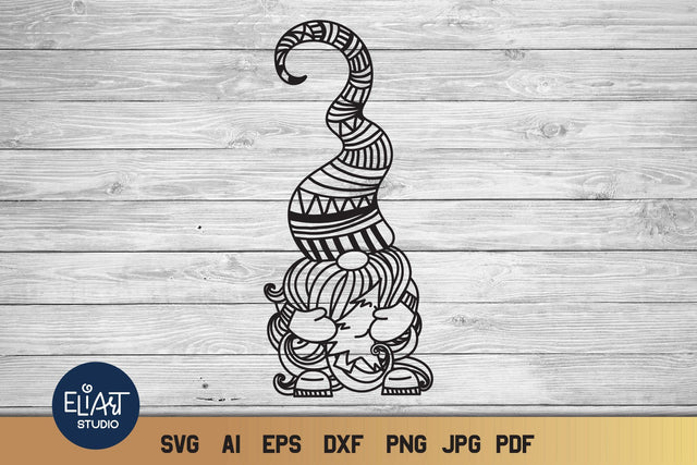 Christmas Gnome SVG, Gnome with Christmas Tree. SVG Elinorka 