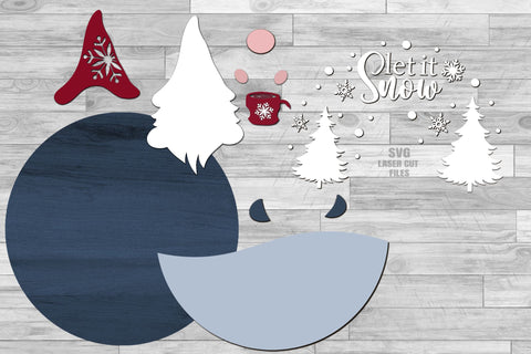Christmas Gnome SVG Laser Cut Files | Let It Snow SVG SVG Cloud9Design 