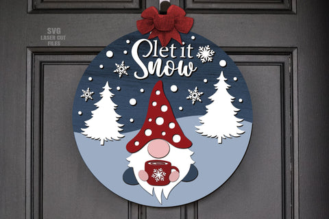 Christmas Gnome SVG Laser Cut Files | Let It Snow SVG SVG Cloud9Design 