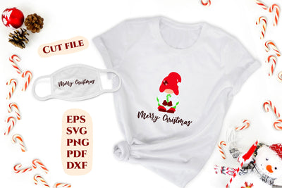 Christmas gnome svg PNG. Christmas t-shirt, face mask design. SVG Angelina Semenova 