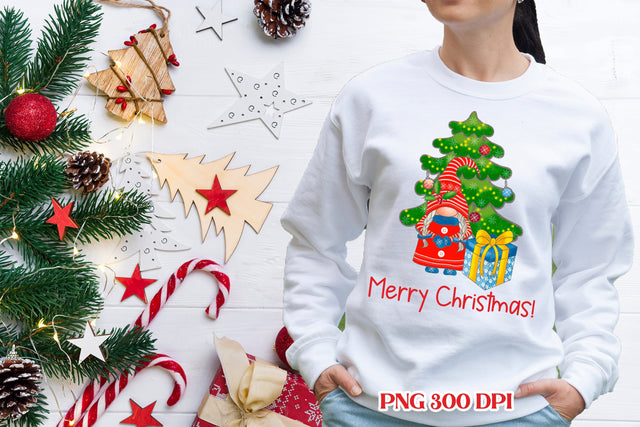 Christmas gnome t shirt design | Christmas gnome PNG Sublimation Svetana Studio 
