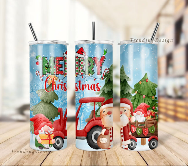 Christmas Gnome Tumbler Png, Gift for Christmas 20 oz Skinny Tumbler Sublimation Design PNG Instant DIGITAL ONLY Sublimation TrendingDesign 