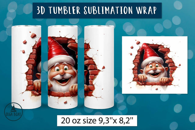 Christmas gnome tumbler wrap | 3d christmas tumbler Sublimation Olga Boat Design 