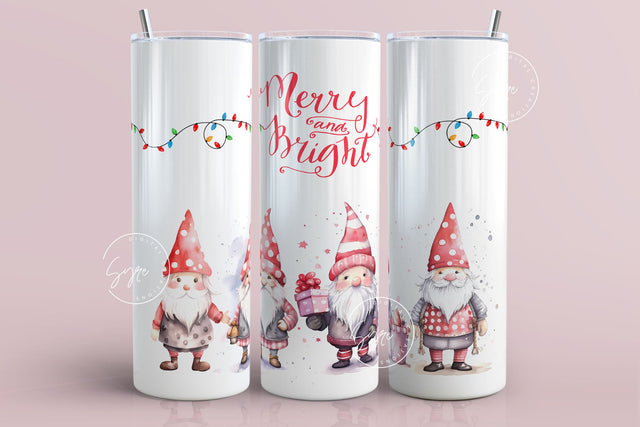 Christmas Gnome Tumbler Wrap, Christmas Lights, Gift for Christmas Holiday, 20 oz Skinny Tumbler Sublimation wrap PNG, Gnome PNG, Digital Sublimation Syre Digital Creations 