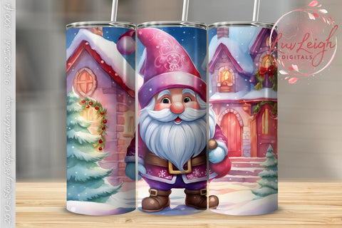 Christmas Gnome Tumbler wrap PNG Sublimation Luvleigh Digitals 